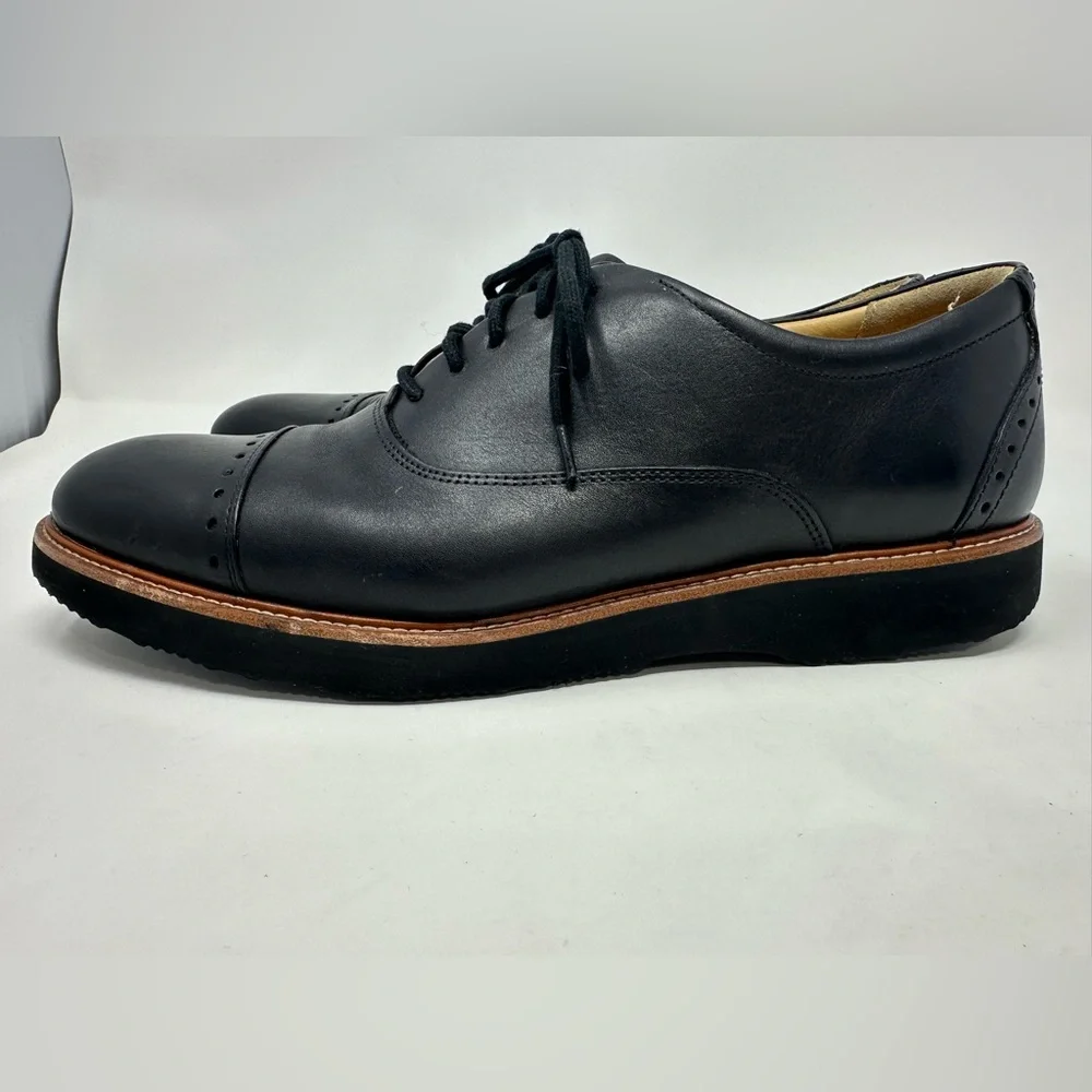 Samuel Hubbard Market‎ Cap Black Leather Comfort Dress Shoes Vibram Soles 11.5
